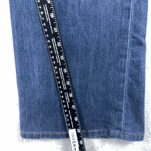 Gap Denim Flare Jeans High Rise Medium Wash Womens Blue Size 12/31T - Picture 11 of 13